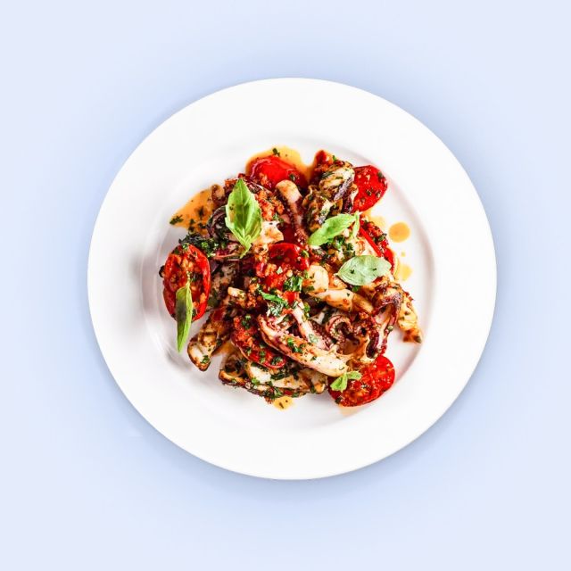 Barbecued squid salad