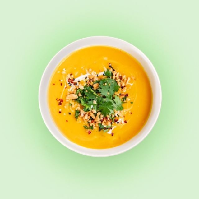 Curried cauliflower & lentil soup