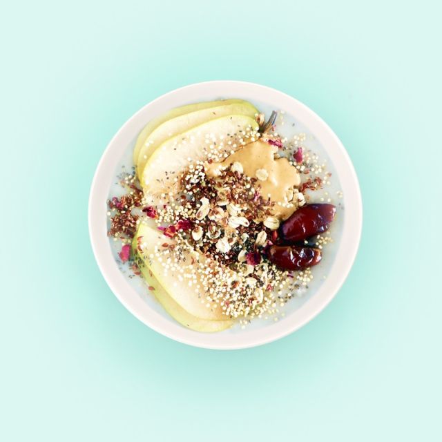 Oat & chia healthy porridge bowl