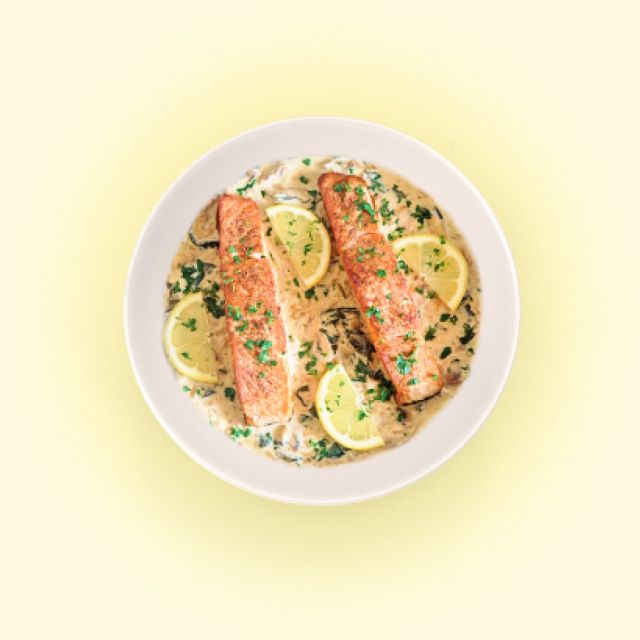 Smoked salmon & spinach gratin